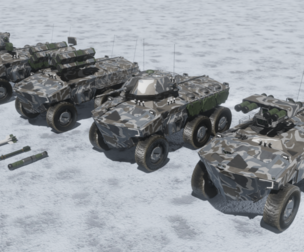 Sci-fi APC collection snow camouflage