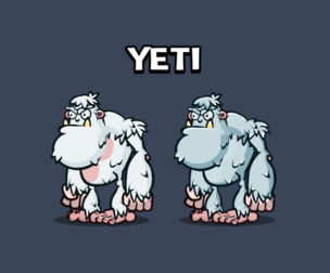 2d animated yeti game asset