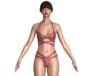 Girls Bikini With Printed V2 | Marvelous / Clo3d / obj / fbx
