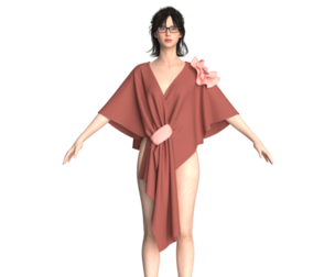 Girls Cape Dress V9 | Marvelous / Clo3d / obj / fbx