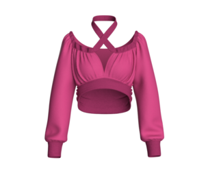 Girls Crop Sweat Tops | Marvelous / Clo3d / obj / fbx