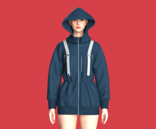 Girls Hooded Jacket | Marvelous / Clo3d / obj / fbx