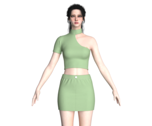 Girls Short Dress-Outfit V2 | Marvelous / Clo3d / obj / fbx