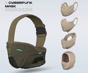 Cyberpunk Mask Vol. 02 – 5 Futuristic Mask Designs