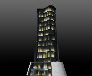 Scifi high-rise building