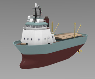 Cartoon cargo ship
