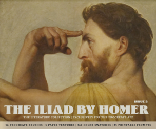 The Iliad Procreate Kit (Procreate Brushes, Color Palettes, Paper Textures & Card Game)