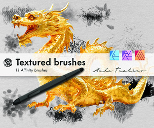 Textured Brush Set 300 DPI Printable Instant Download Brushes for Affinity