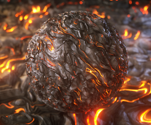Volcanic rocks with lava