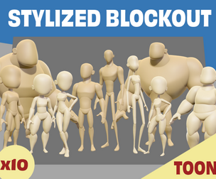 Stylized Toon Blockout Basemesh Collection