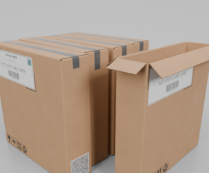 Cardboard Box R-144 - Rigged and Customizable 3D Model