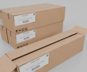 Cardboard Box R-282 - Rigged and Customizable