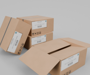 Cardboard Box R-442 - Rigged and Customizable