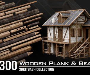 Wooden Plank & Beam Collection – Medieval 3D Asset Pack/Low Poly/Game Ready