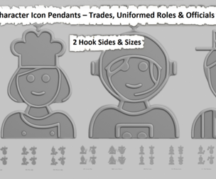 🛠️ Character Icon Pendants – Trades, Uniformed Roles & Officials