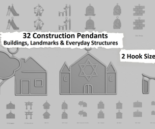 🏗️ Construction Pendants Pack – Buildings, Landmarks & Everyday Structures