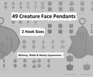 👹 Creature Face Pendants Pack – Whimsy, Wilds & Wacky Expressions