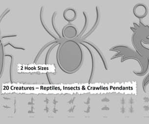 🐛 Creatures – Reptiles, Insects & Crawlies Pendant Pack