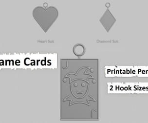 🃏 Game Cards Pendants Pack – 3D Printable Charm Set for Card Lovers