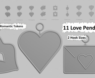 💘 Love Pendants – 3D Printable Collection of Hearts, Kisses & Romantic Tokens