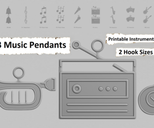 🎵 Music Pendants – 3D Printable Instruments & Sounds Collection