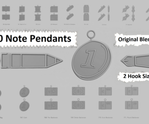 📝 Note Pendant Pack – Original Blend STL Collection 💎