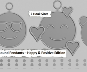 😄 Round Pendants – Happy & Positive Edition 🎉