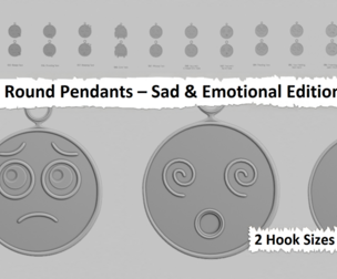 😭 Round Pendants – Sad & Emotional Edition 💤