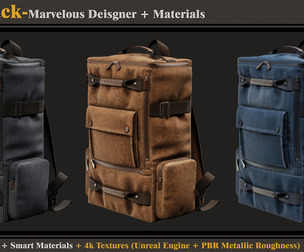 Backpack-MD-Clo3d-3 Smart Material-Textures-OBJ-FBX
