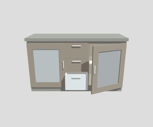 Modern Fabric Wardrobe – Low Poly 3D Model