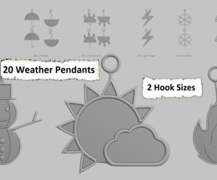 ⛅ Weather Pendants – Original Blend STL Collection ⚡❄️☔
