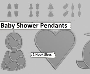 👶 Baby Shower Mini Pendant Set – STL Pack