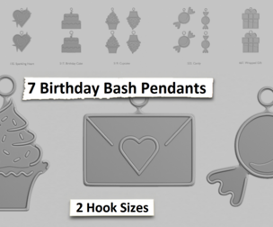 🎉 Birthday Bash Mini – Printable Pendant Set 🎉