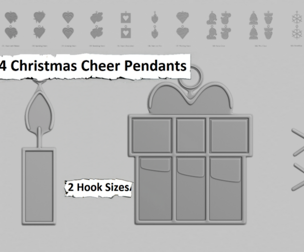 🎅 Christmas Cheer Mini – Festive STL Pendants Pack 🎄