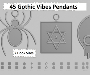 🕸️ Gothic Vibes – Pendant Collection (STL Bundle)