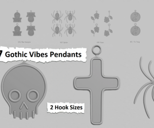 🕸 Gothic Vibes Mini – Pendant STL Collection