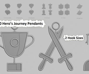 🛡️ Hero’s Journey Mini – Pendant STL Collection