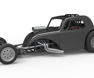 Front engine old school dragster with shell V11 Scale 1:25