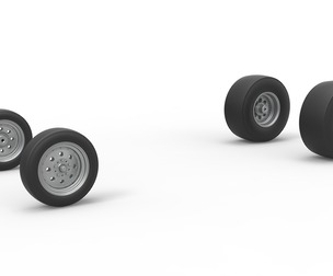 Wheel set of Vintage Front engine dragster V5 Scale 1:25