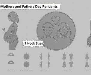 💗 Mothers and Fathers Day Mini – Pendant Collection (STL)