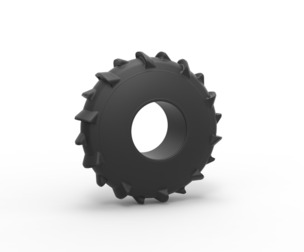 Dirt dragster rear tire at speed Scale 1:25