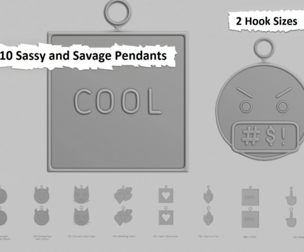 💁‍♀️ Sassy and Savage Mini – STL Pendant Set