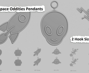 🌌 Space Oddities Mini – STL Pendant Set