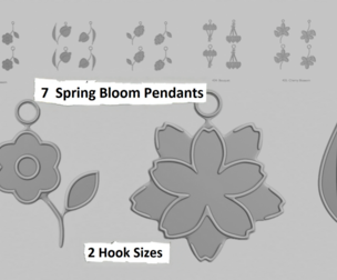 🌸 Spring Bloom Mini – 3D Printable Pendant Set 🌸