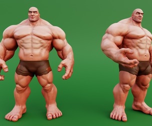 Stylized Huge Giant Man Anatomy Game Films