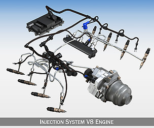 Injection System of a V8 engine