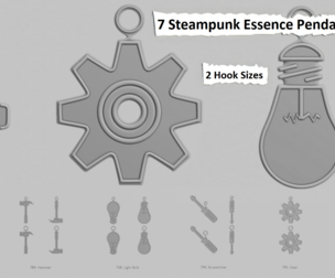 🛠️ Steampunk Essence Mini – Printable Pendant Set ⚙️