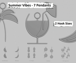 ☀️ Summer Vibes Mini – Printable Pendant Collection 🍍🍹