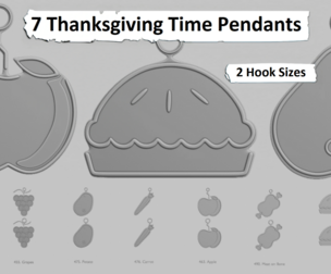 🍂 Thanksgiving Time Mini – 3D Printable Pendant Set 🥧🍇