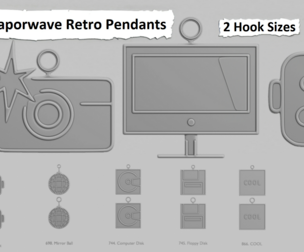 🌀 Vaporwave Retro Mini – STL Pendant Collection 🎛️📼
